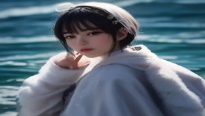 AI短剧《古韵新声》封面，AI生成的中国古典庭院场景，水墨风格与高清渲染结合，人物服饰细节丰富